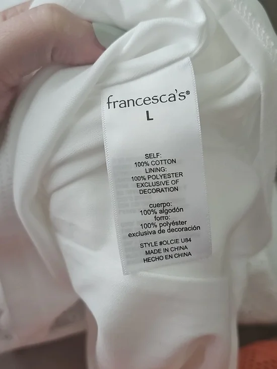 NWT Francescas White Eyelet Mini Dress with Black Bow - Picture 9 of 9